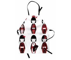 Geisha Dolls Folkloric Apron