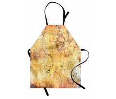 Antique Grunge Rusty Map Apron