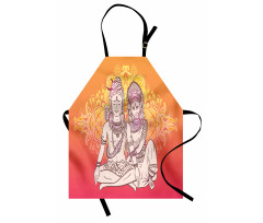 Asian Oriental Artful Motif Apron