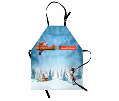 Santa Plane Snowman Apron