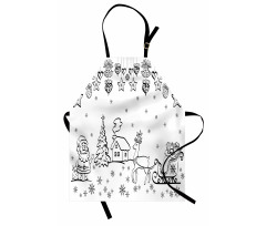 Tree Reindeer Santa Apron