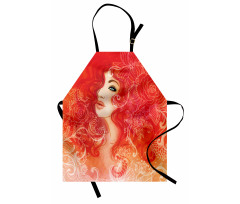 Lady Hair Floral Ornament Apron