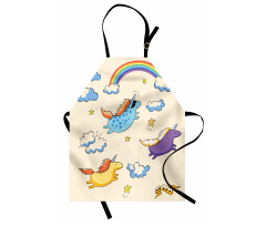 Pastel Flying Pony Art Apron