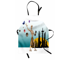 Alien Planets Galaxy Apron