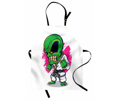 Angry Alien Karate Art Apron