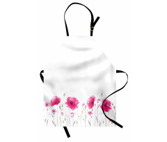 Pink Poppy Flowers Art Apron