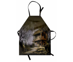 Wooden Haunted House Apron