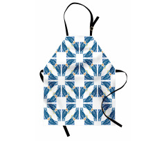 Moroccan Blue Leaves Apron