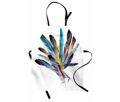 Colorful Feathers Old Pen Apron