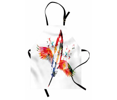 Feather with Wings Birds Apron