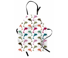 Colorful Dolphins Art Apron