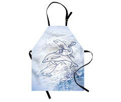 Sketch Scuba Diver Apron