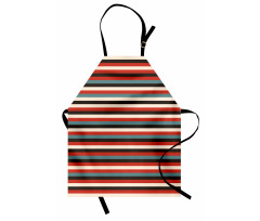 Çizgili Mutfak Önlüğü Yatay Stil Geometrik Desenli