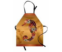 Seahorse Ornate Floral Apron