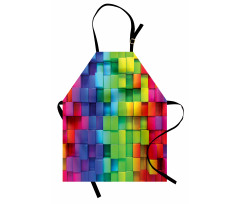 Geometrik Mutfak Önlüğü Rengarenk Küp Desenli
