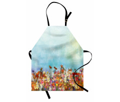 Flower Field Watercolor Apron