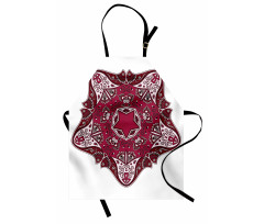 Maroon Mandala Asian Apron