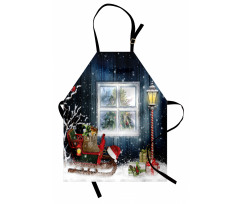 Cozy Cottage Snowy Window Apron