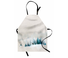 Watercolor Art Pine Trees Apron