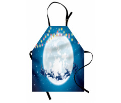 Santa Deer on Night Moon Apron