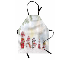 Little Snowmen in Snow Apron