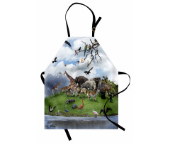 Tropic Animal Collage Apron