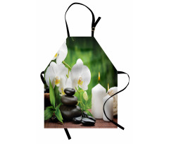 Romantic Zen Stone Orchids Apron