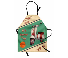 Retro Motorbike Words Apron