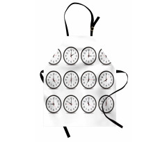 Clocks and Black Numbers Apron