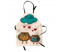 Bird Couple in Love Rain Cloud Apron