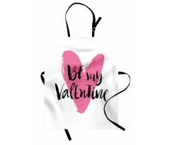 Aşk Mutfak Önlüğü Be My Valentine Yazılı Pembe Kalp Desenli