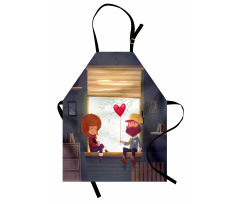 Romantik Mutfak Önlüğü Kalp Balonlu Adam
