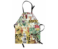 Old Torn Posters Collage Apron