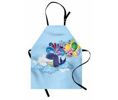 Whale on Cloud Rainbow Apron