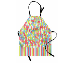 Çizgili Mutfak Önlüğü Rastgele Çizilmiş Geometrik Desenli