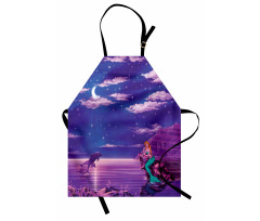 Cartoon Style Dolphins Apron