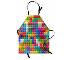 Geometrik Mutfak Önlüğü Tetris Desenli