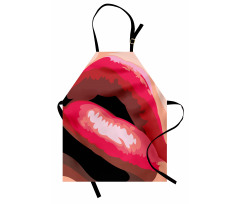 Woman Red Lips Charming Mouth Apron