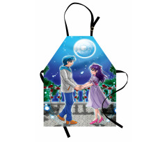 Romantic Manga Couple Apron