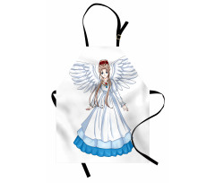 Cartoon with Angel Wings Apron