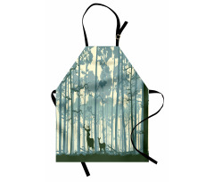 Animals in Foggy Forest Apron