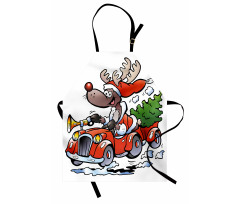 Reindeer in Red Car Apron