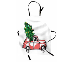 Retro Car Xmas Tree Apron