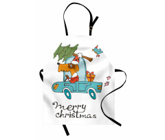 Dog in Vintage Car Apron