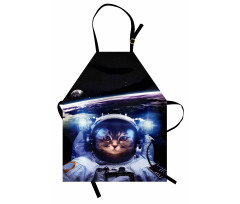 Funny Astronaut Cat Humor Apron