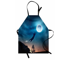 Cat Catching Moon Stars Apron