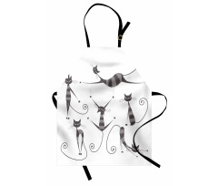 Funny Skinny Striped Cat Apron