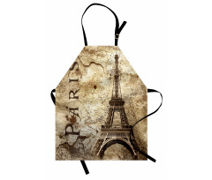 Eiffel Tower on Grunge Wall Apron