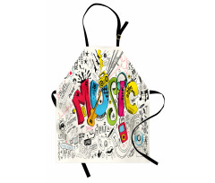 Pop Art Doodle Style Art Apron