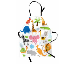 Safari Giraffe Elephant Apron